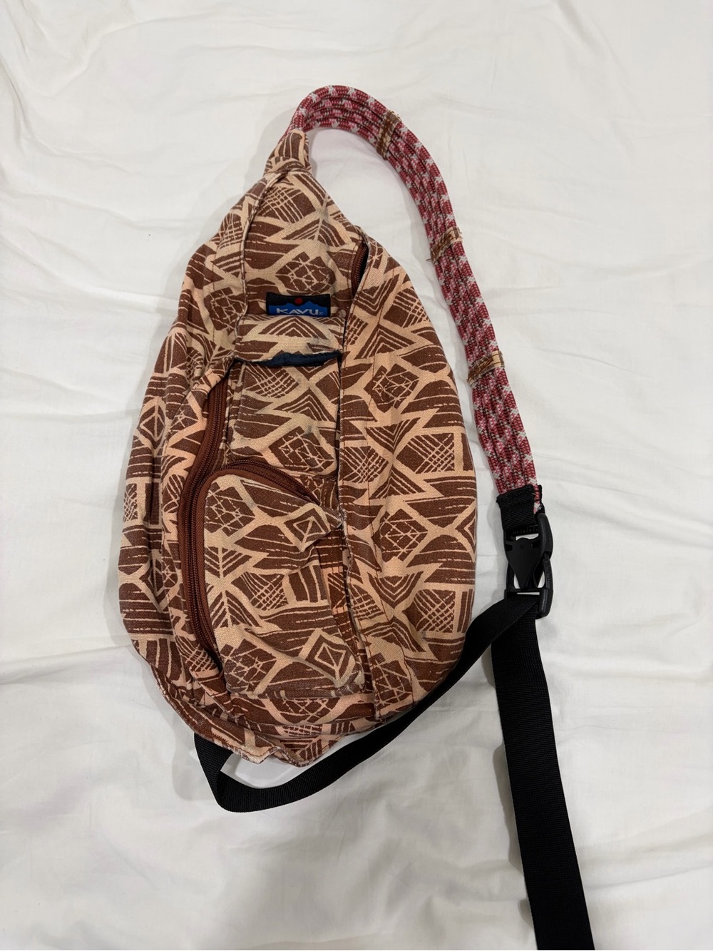 Brown Patterned Sling Bag - Unbranded